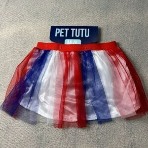 Dog Pet Tutu Skirt NWT USA Red White Blue Holiday Halloween Costume